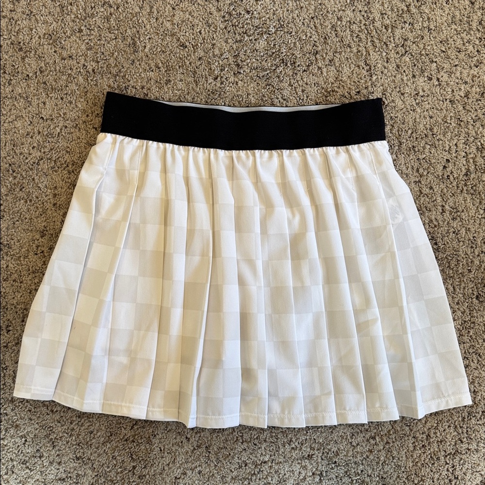 JoyLab Checkered Pleated Tennis Skirt, Small